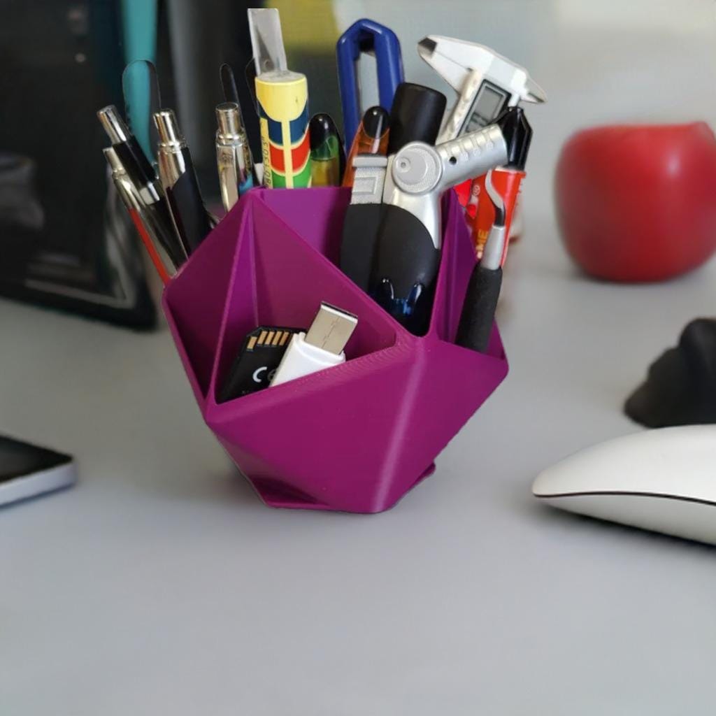 D20 Dice Shaped Desk Organizer | Icosahedron Pen Holder | 20-Sided Stationery Caddy | Tabletop Gaming Decor | Office Supply - BatCountryCraftsUSA