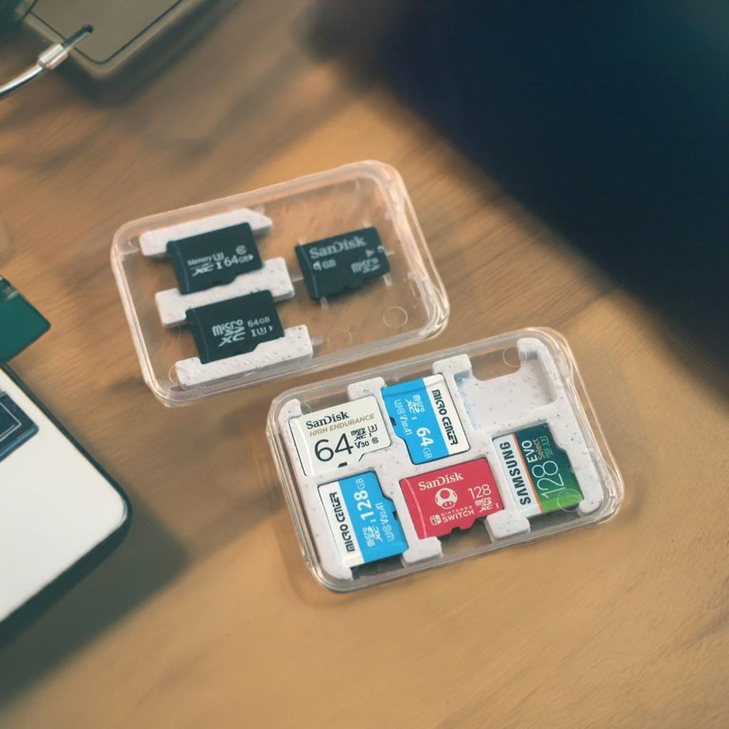 MicroSD Card Organizer Case Insert | Memory Card Storage Solution | 2 & 6 Card Holder Options | SD Adapter Compatible - BatCountryCraftsUSA