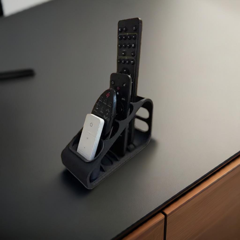 Multi Remote Control Organizer Set | TV Media Caddy with Small Adapter | Entertainment Center Accessory | 2-Size Options - BatCountryCraftsUSA