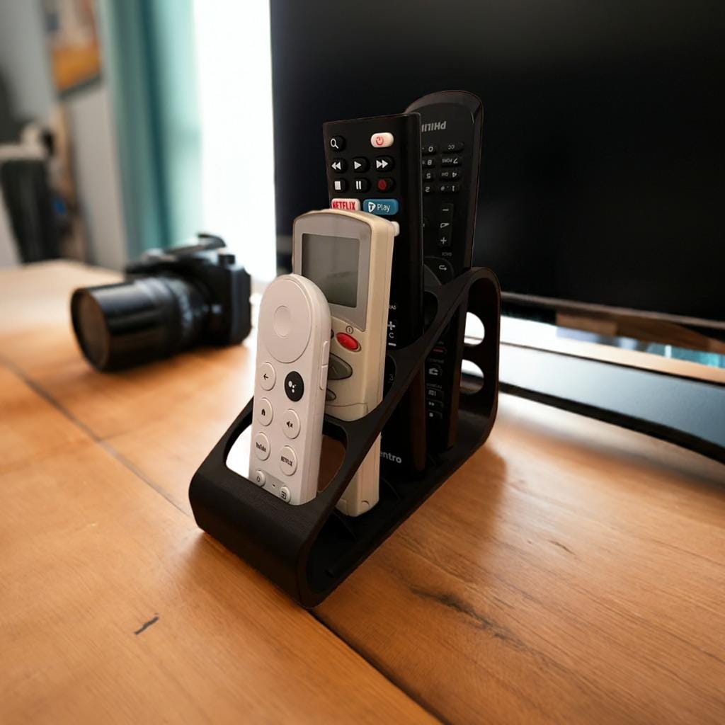 Multi Remote Control Organizer Set | TV Media Caddy with Small Adapter | Entertainment Center Accessory | 2-Size Options - BatCountryCraftsUSA