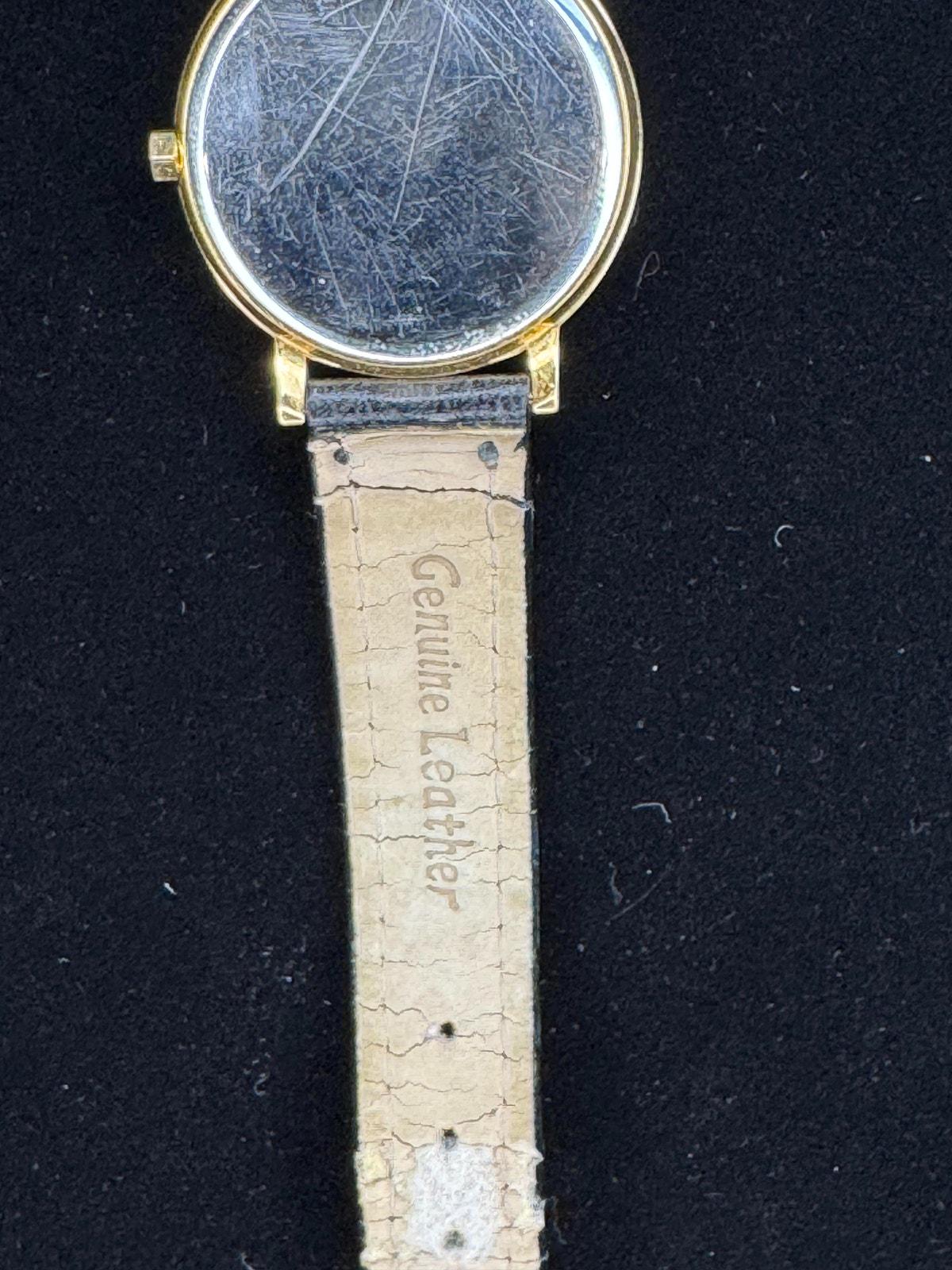 Vintage Millefiori Art Glass Watch - Gold Case | Colorful Floral Dial | Genuine Leather Two-Tone Band | Collectible Timepiece - BatCountryCraftsUSA