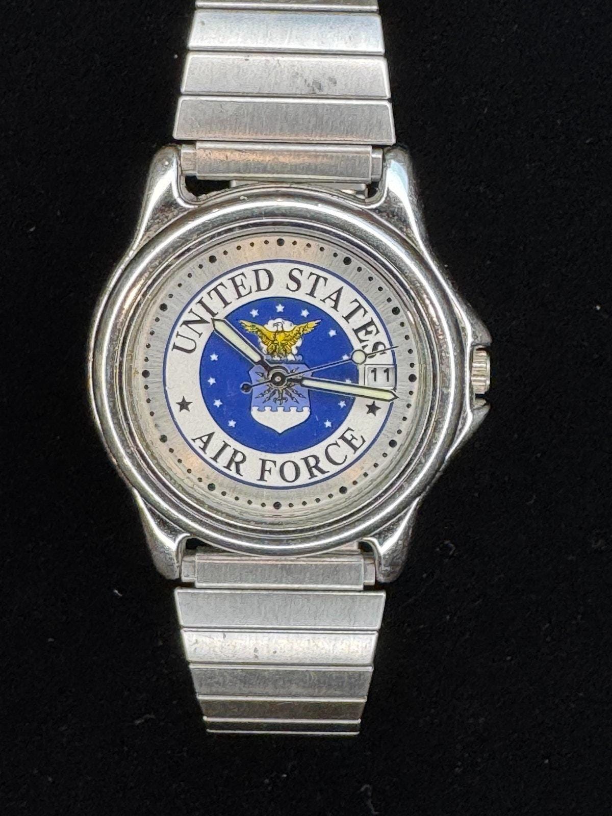 United States Air Force Watch - Stainless Steel | Date Window | Military Collectible | Japan Movement - BatCountryCraftsUSA