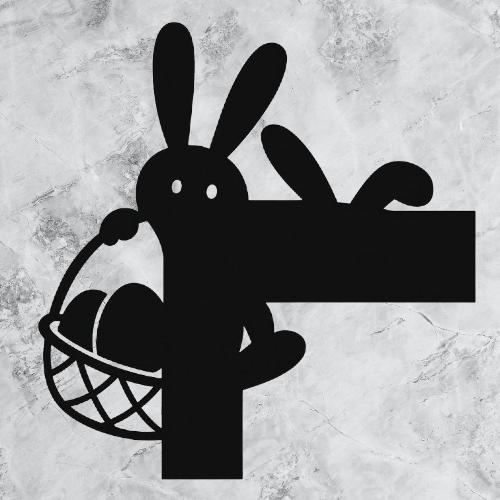 Easter Bunny Door Topper | Basket Bunny Silhouette | Spring Door Frame Decor | Easter Decoration | Door Corner Hanger - BatCountryCraftsUSA