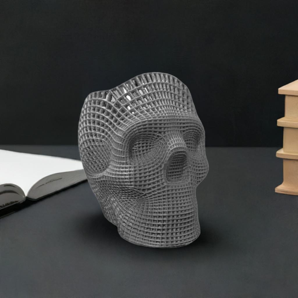 Wireframe Skull Pencil Holder | Skeleton Pen Organizer | Gothic Desk Accessory | Creative Office Decor | Skull Pen Cup - BatCountryCraftsUSA