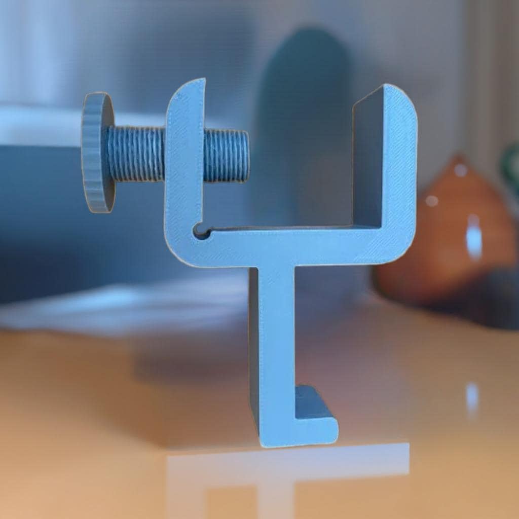 Headphone Side Desk Stand | Under Desk Hook Mount | Gaming Headset Holder | Clamp-On Audio Accessory - BatCountryCraftsUSA