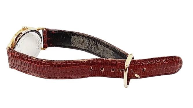 Vintage Tissot 1853 Women's Goldtone Quartz Watch | Swiss Made Sapphire Crystal Leather Band | Elegant Dress Watch T830930 - BatCountryCraftsUSA