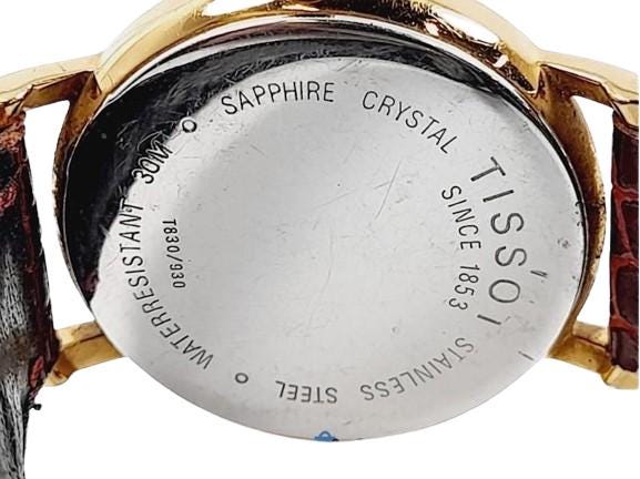 Vintage Tissot 1853 Women's Goldtone Quartz Watch | Swiss Made Sapphire Crystal Leather Band | Elegant Dress Watch T830930 - BatCountryCraftsUSA