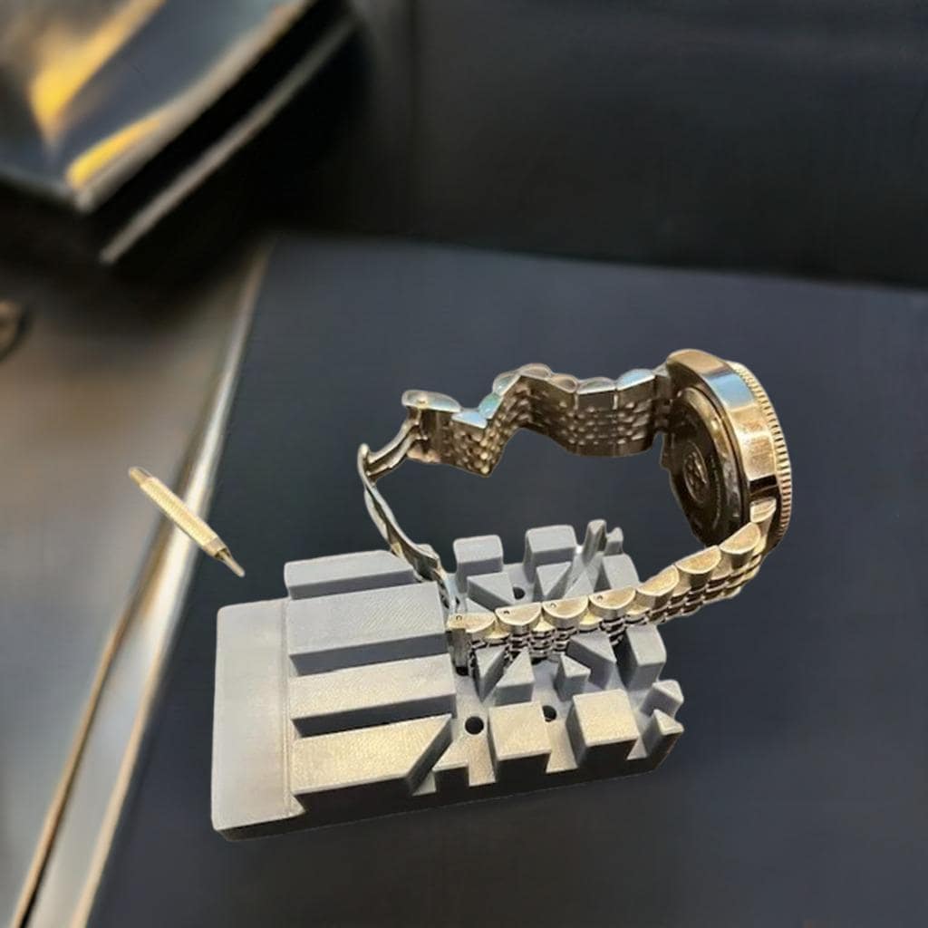 Watch Band Sizing Block | Bracelet Link Removal Tool for Metal Straps | Watchmaker Bench Block for Pins, Screws & Strap Adjustments - BatCountryCraftsUSA