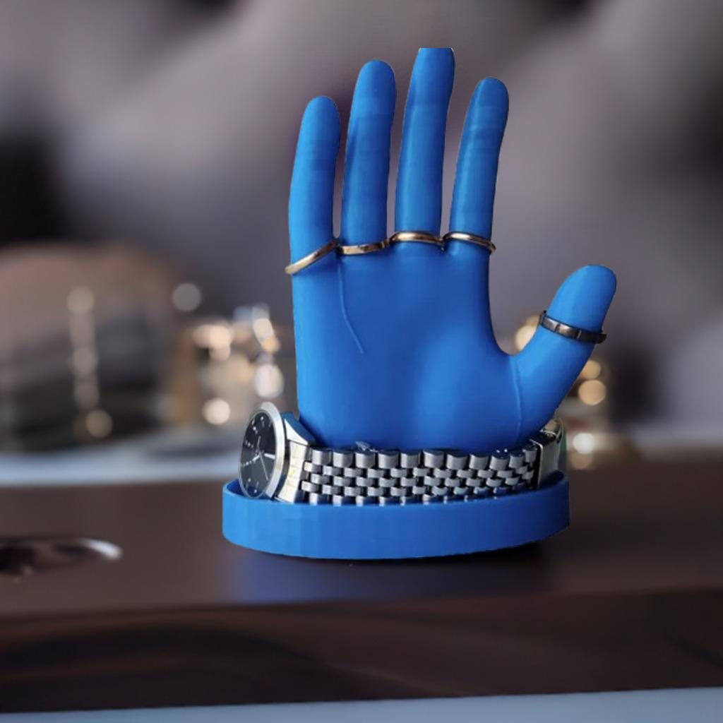 Ring & Watch Display Hand | Jewelry Holder Stand for Desk or Dresser | Sculpted Glove-Style Organizer - BatCountryCraftsUSA