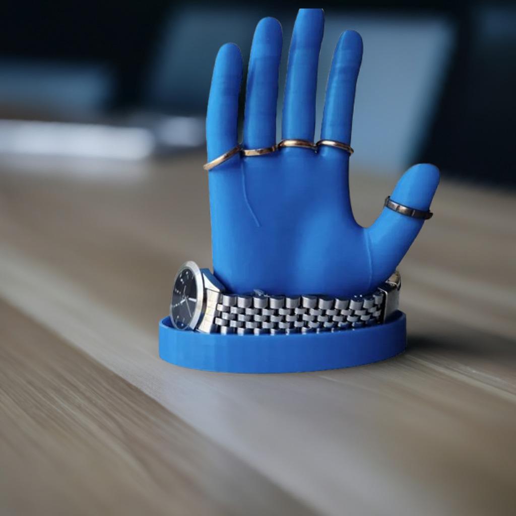 Ring & Watch Display Hand | Jewelry Holder Stand for Desk or Dresser | Sculpted Glove-Style Organizer - BatCountryCraftsUSA
