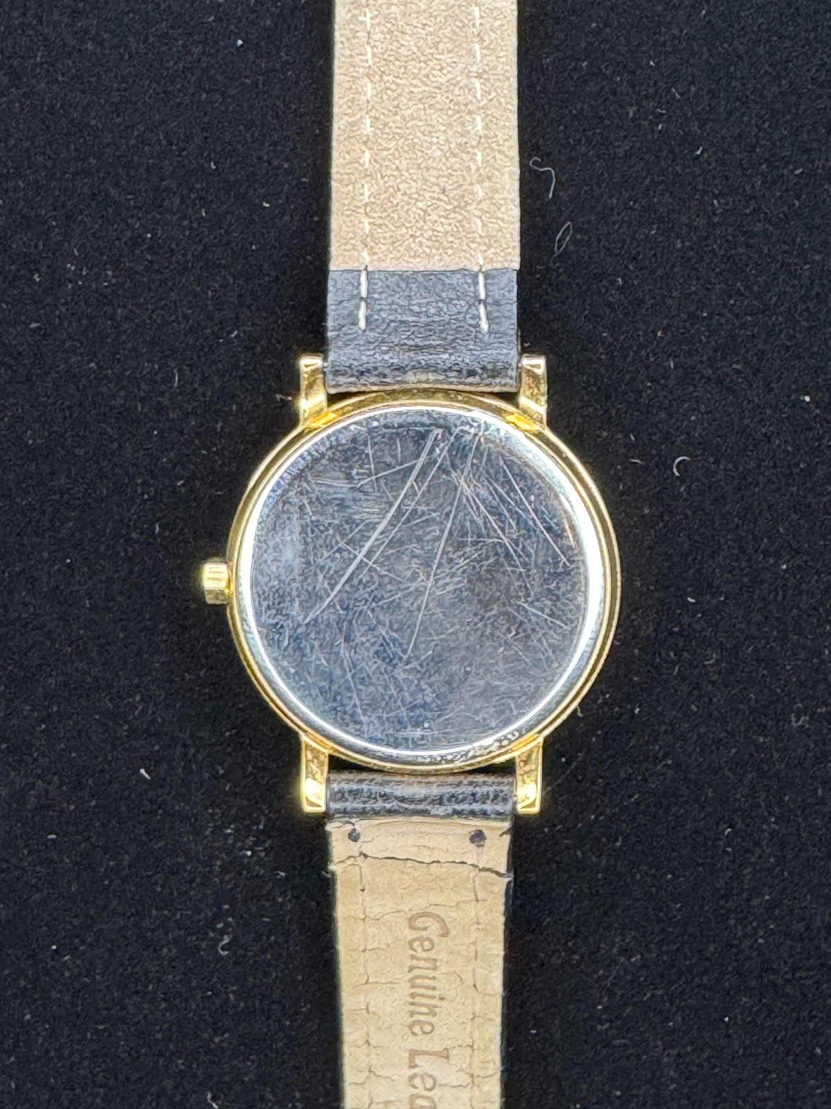 Vintage Millefiori Art Glass Watch - Gold Case | Colorful Floral Dial | Genuine Leather Two-Tone Band | Collectible Timepiece - BatCountryCraftsUSA