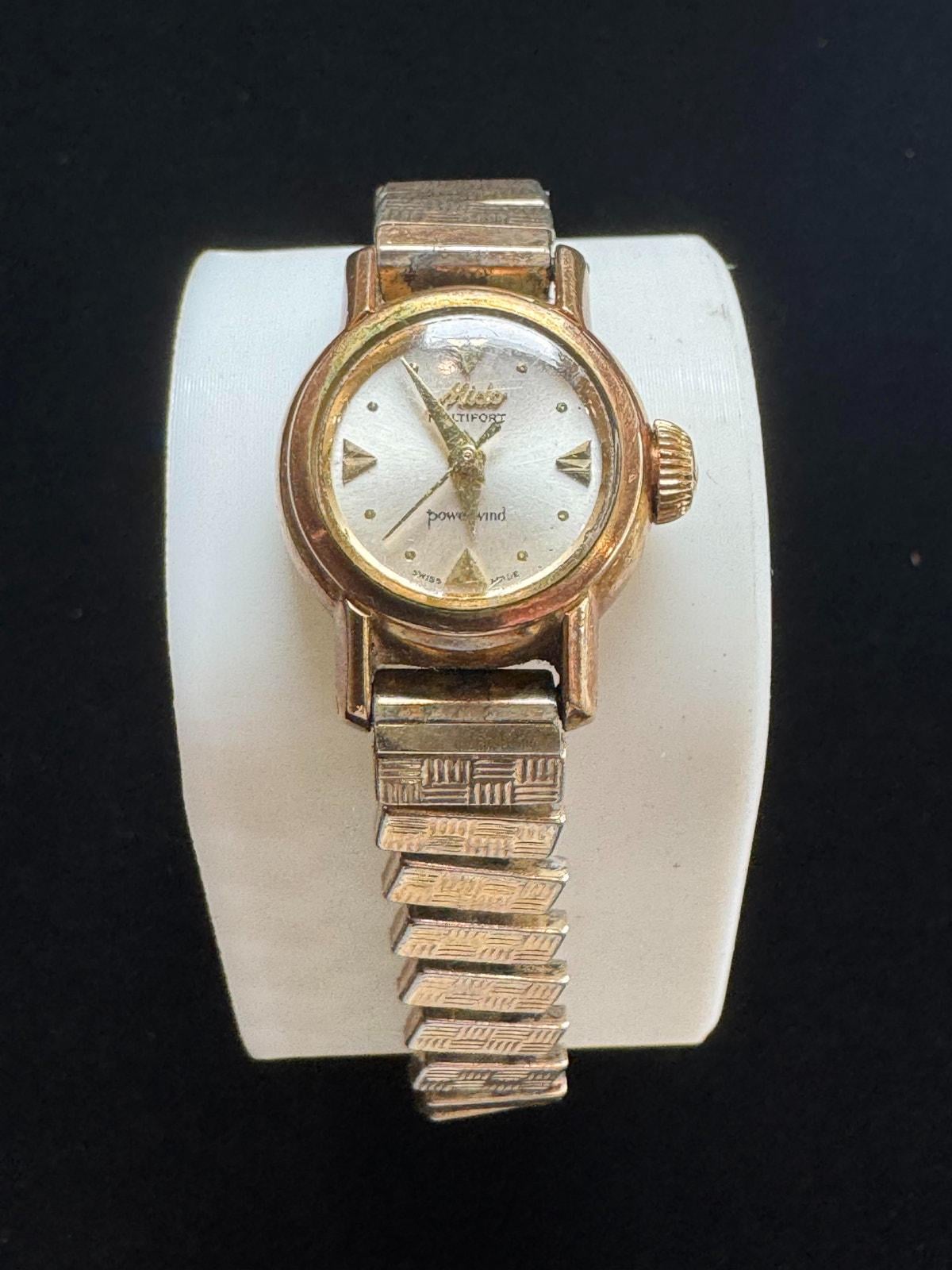 Vintage Mido Multifort Powerwind Watch - Gold Case | Silver Dial | Two-Tone Band | Swiss Made - BatCountryCraftsUSA