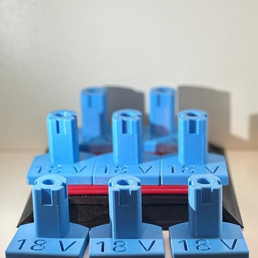 Sky Blue Battery Holders for 18V Ryobi - 8 Pack - Ultimate Tool Storage Solution