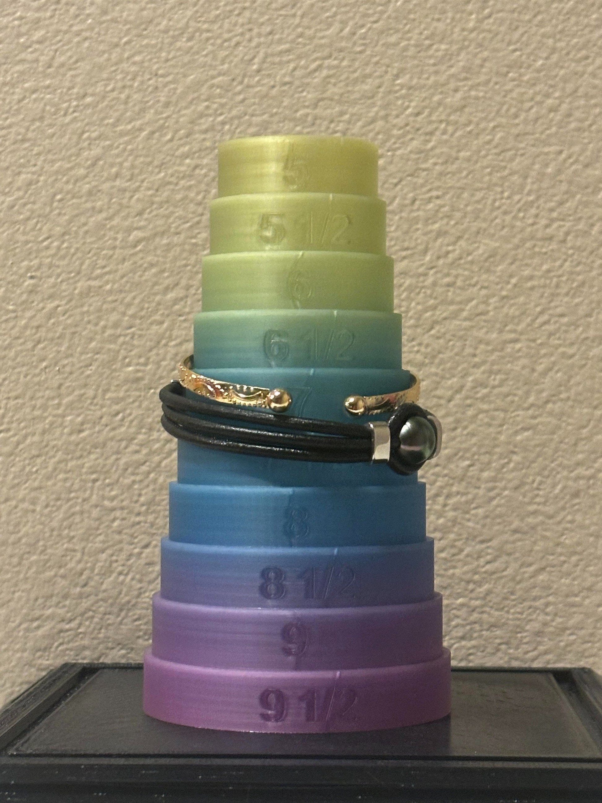 Bracelet Sizer Mandrel - Limited Edition Rainbow Pattern Jewelry Tool One of a Kind Limited Run No Two Tools the Same - BatCountryCraftsUSA