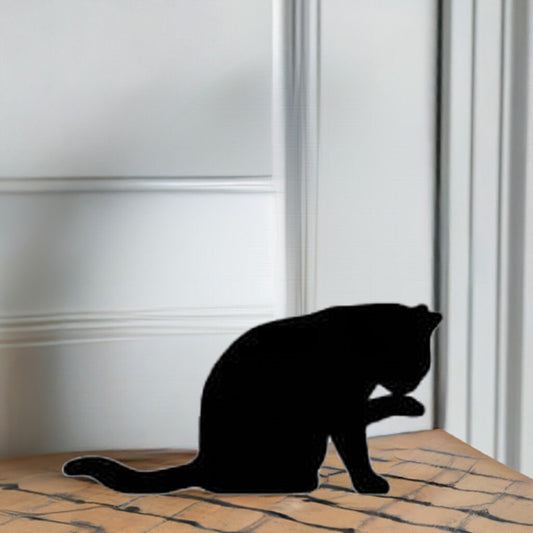 Halloween Black Cat Door Topper Grooming | Playful Feline Decor | Whimsical Accent 2025 - BatCountryCraftsUSA