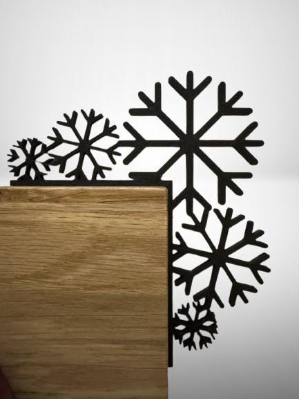 Snowflake Door Corner - Winter Door Frame - Accent Holiday Corner Decoration - Festive Edge Decor Christmas Door Art - Frost Design - BatCountryCraftsUSA