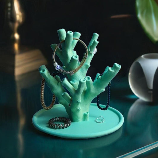 Coral Jewelry Stand | Ring Holder Display | Ocean Theme Decor | Sea Art Storage | Necklace Tree | Beach Gift Box - BatCountryCraftsUSA