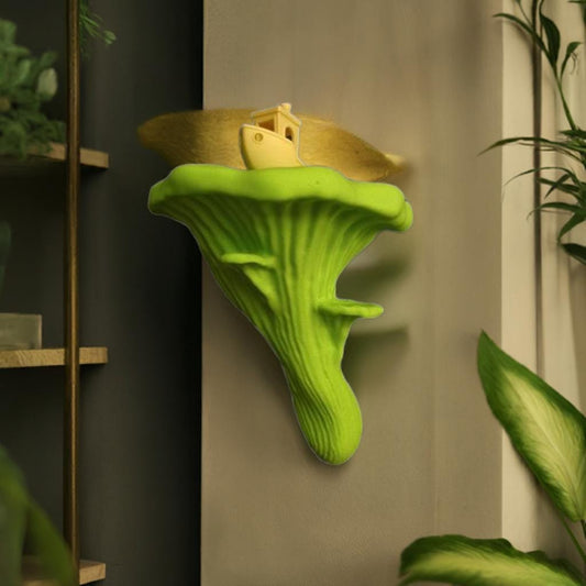 Oyster Mushroom Wall Shelf | Nature Display Stand in 3 Sizes | Woodland Plant Holder | Cottagecore Decor - BatCountryCraftsUSA