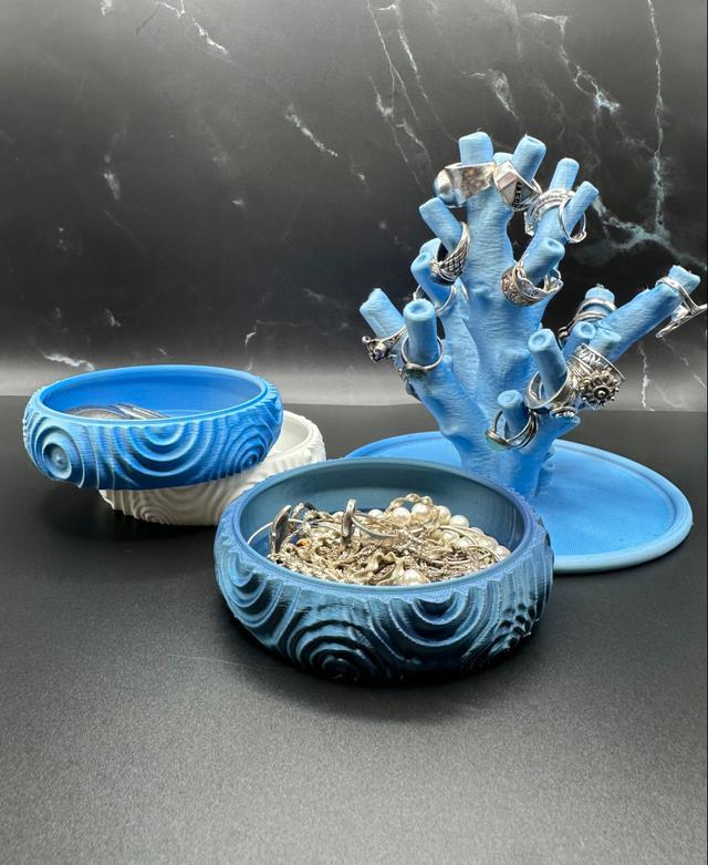 Waterdrop Stackable Storage Bowls | Modern Catch-All Tray Set | Decorative Desk Organizer | Nesting Bowls 3 Sizes - BatCountryCraftsUSA