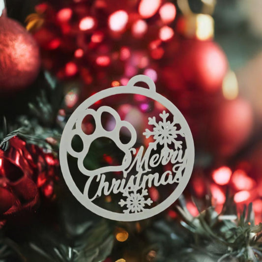 Dog Paw Christmas Ornament - Holiday Pet Memory Bauble - Merry Christmas Pet Gift - Festive Paw Decoration - Dog Lover - Tree Decor - BatCountryCraftsUSA