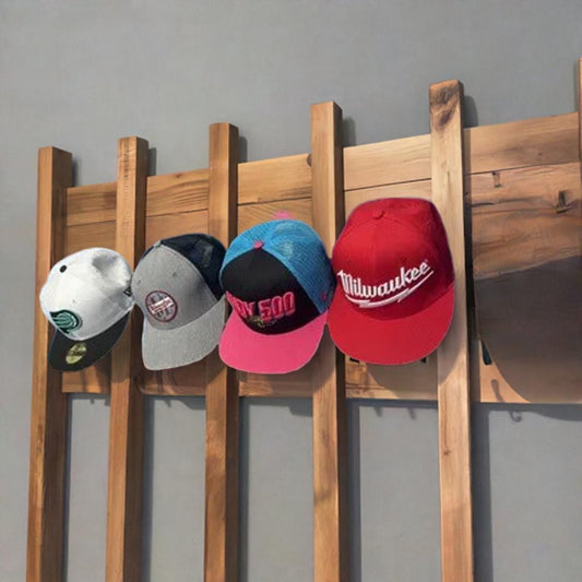 Modern Slim Hat Hook Wall Display | Hidden Hardware Baseball Cap Storage | Command Strip & Screw Mount | Minimalist Hat Hanger Floating Hook - BatCountryCraftsUSA