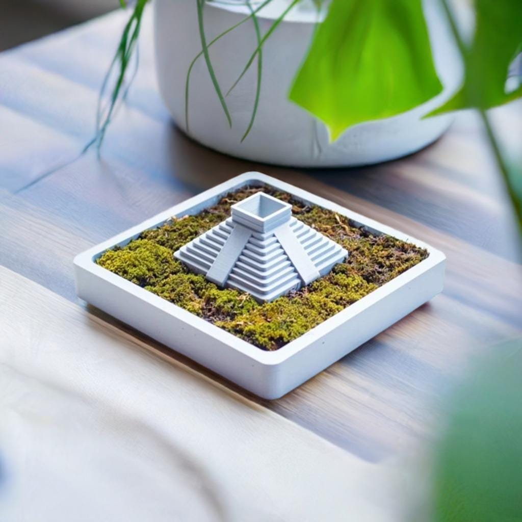 Mayan Pyramid Planter | Ancient Temple Plant Pot | Aztec Succulent Planter | Historical Decor | Mini Garden Display - BatCountryCraftsUSA
