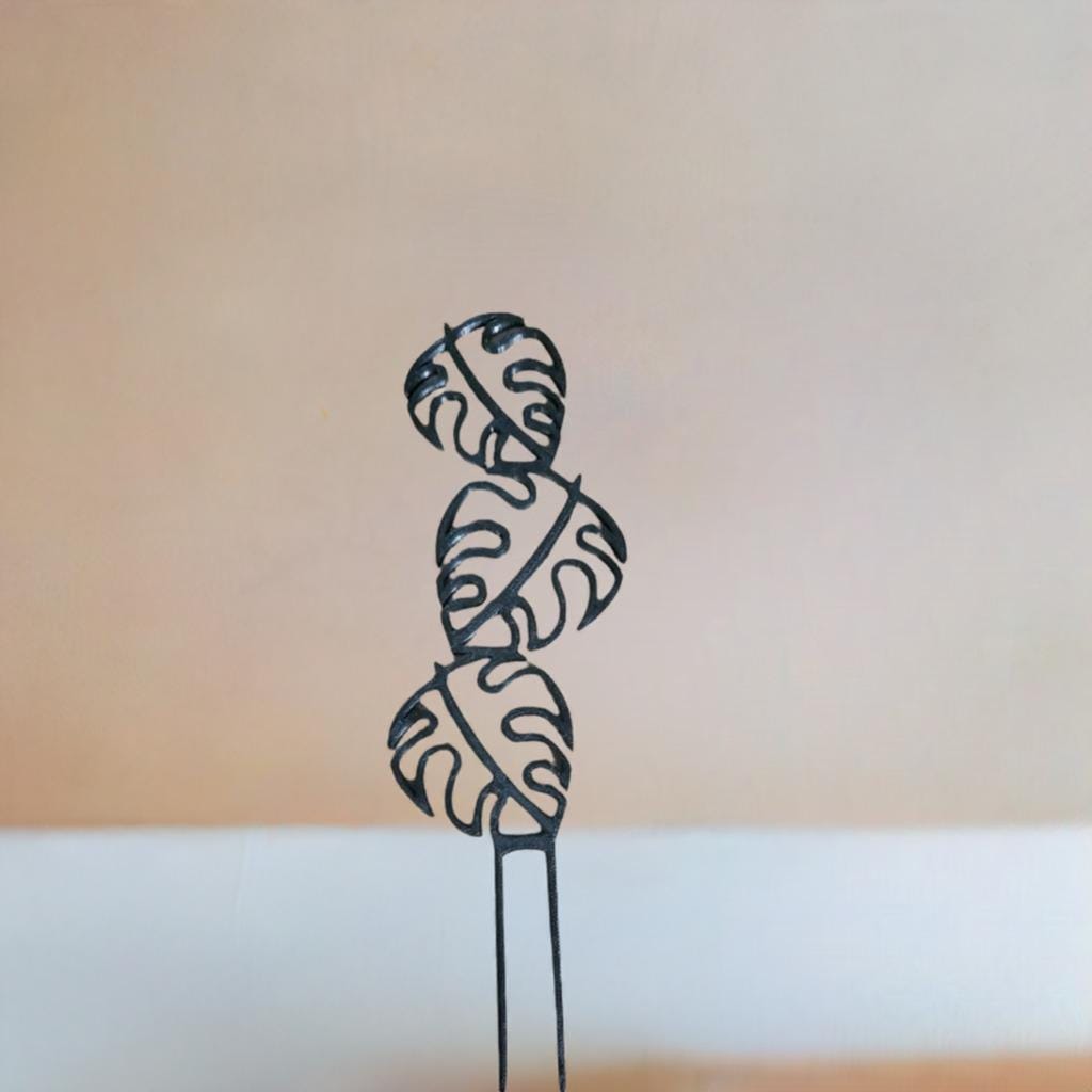 Monstera Leaf Plant Stakes Set of 3 | Decorative Garden Support | Tropical Plant Markers | Botanical Plant Decor - BatCountryCraftsUSA