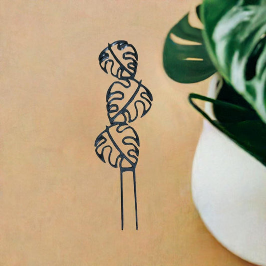 Monstera Leaf Plant Stakes Set of 3 | Decorative Garden Support | Tropical Plant Markers | Botanical Plant Decor - BatCountryCraftsUSA