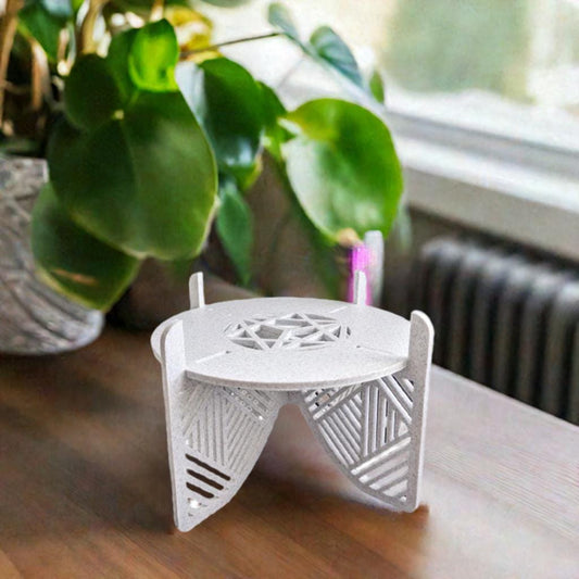 Geometric Plant Stand 4" & 6" | Modern Plant Riser with Pattern | Indoor Plant Display | Decorative Plant Holder | Contemporary Stand - BatCountryCraftsUSA