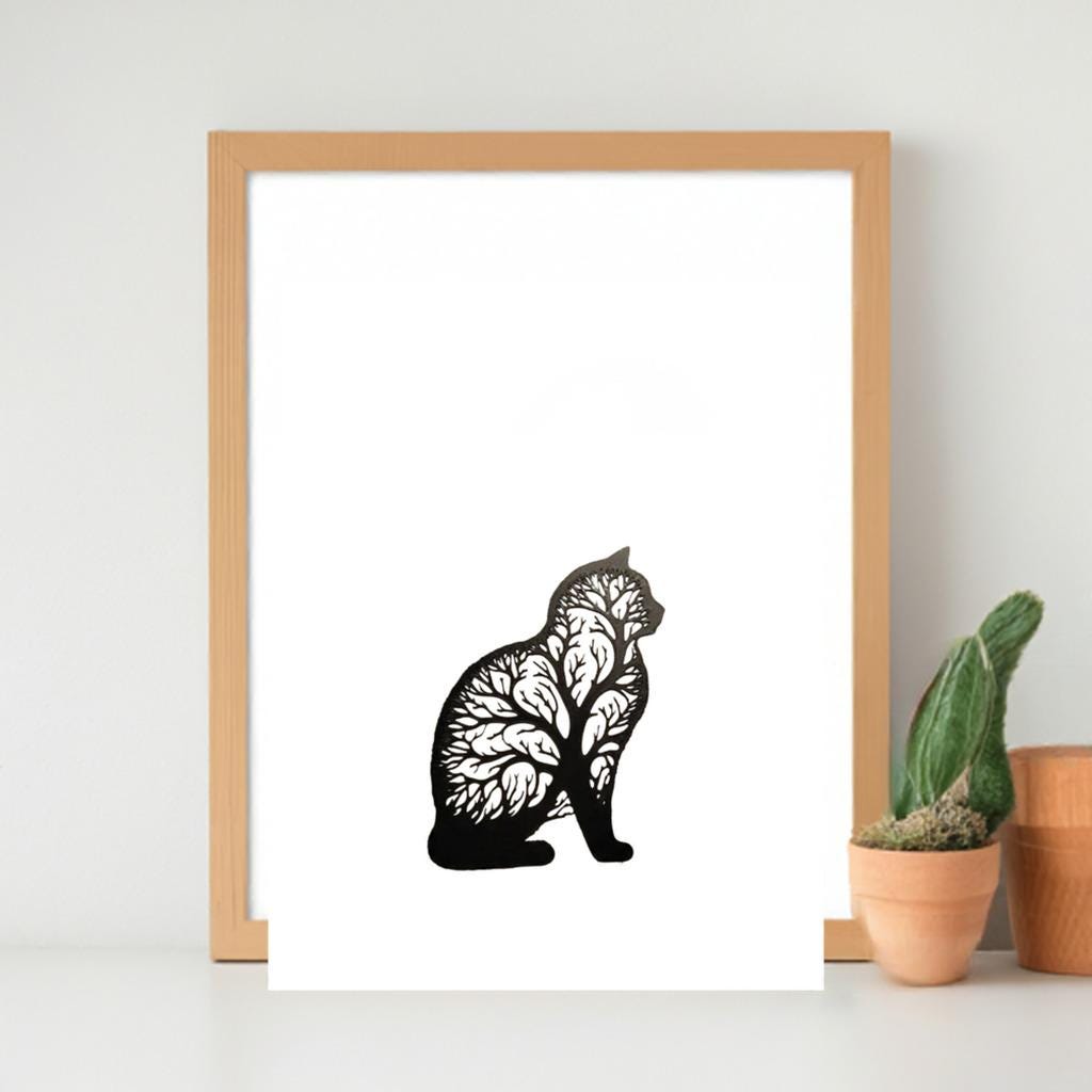Cat Tree Wall Art | Door Frame Topper | Tree Branch Cat Decor | Modern Animal Art | Home Pet Decoration - BatCountryCraftsUSA