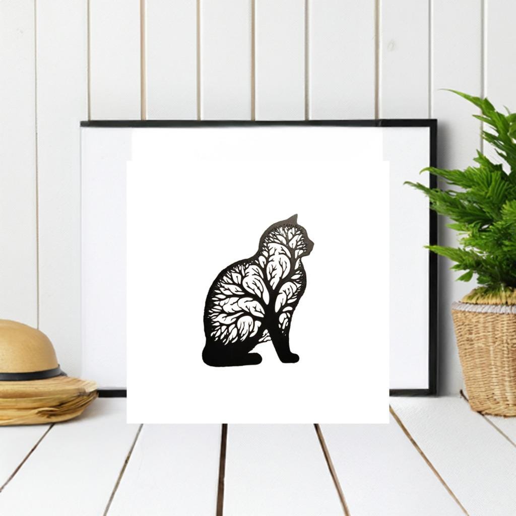 Cat Tree Wall Art | Door Frame Topper | Tree Branch Cat Decor | Modern Animal Art | Home Pet Decoration - BatCountryCraftsUSA