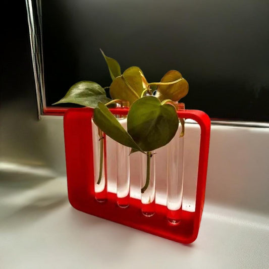 Plant Propagation Station | Test Tube Holder for Cuttings | Indoor Garden Hydroponic Growing Kit | 4-Tube Propagation Stand | Plant Rack - BatCountryCraftsUSA