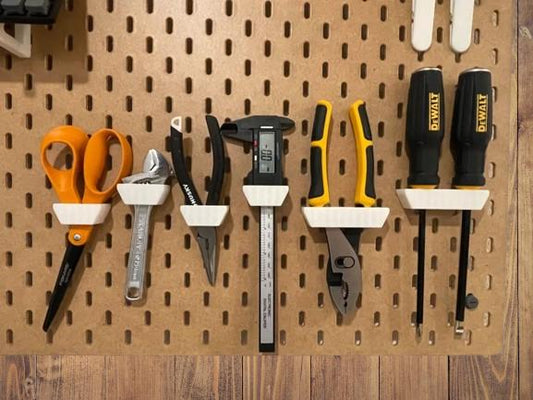 IKEA Pegboard Tool Holder | Skadis Compatible Tool Hook | Pegboard Organizer | Tool Storage | Regular & Wide Sizes | Garage Organization - BatCountryCraftsUSA