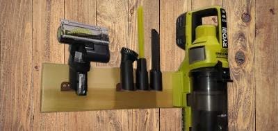 Ryobi Vacuum Accessories Wall Mount | Tool Attachment Organizer | Cordless Vacuum Storage | Garage Organization | Workshop Tidy - BatCountryCraftsUSA