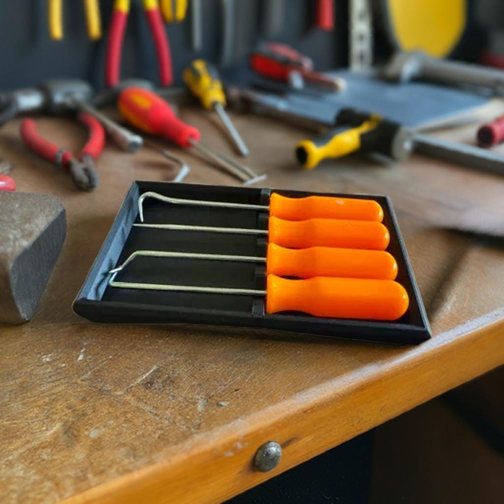 Harbor Freight Pick Organizer | Tool Holder Storage | 4 Piece Pick Set Holder | Workshop Organizer | Tool Box Accessory | Tool Tray - BatCountryCraftsUSA