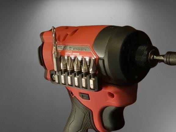 Milwaukee M12 Impact Bit Holder | Drill Bit Organizer | 3453-20 Impact Driver Accessory | Tool Storage | Workshop Organization - BatCountryCraftsUSA