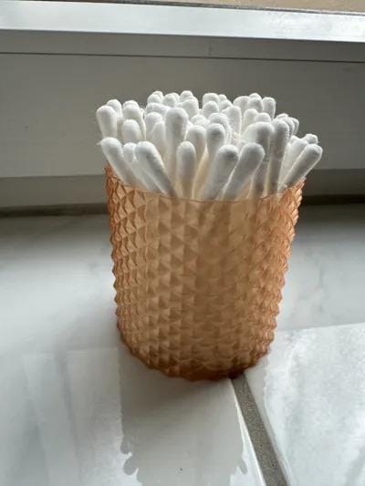 Q-Tip Holder Cup | Cotton Swab Organizer | Bathroom Vanity Storage | Modern Bath Accessory | Decorative Bathroom Container | - BatCountryCraftsUSA