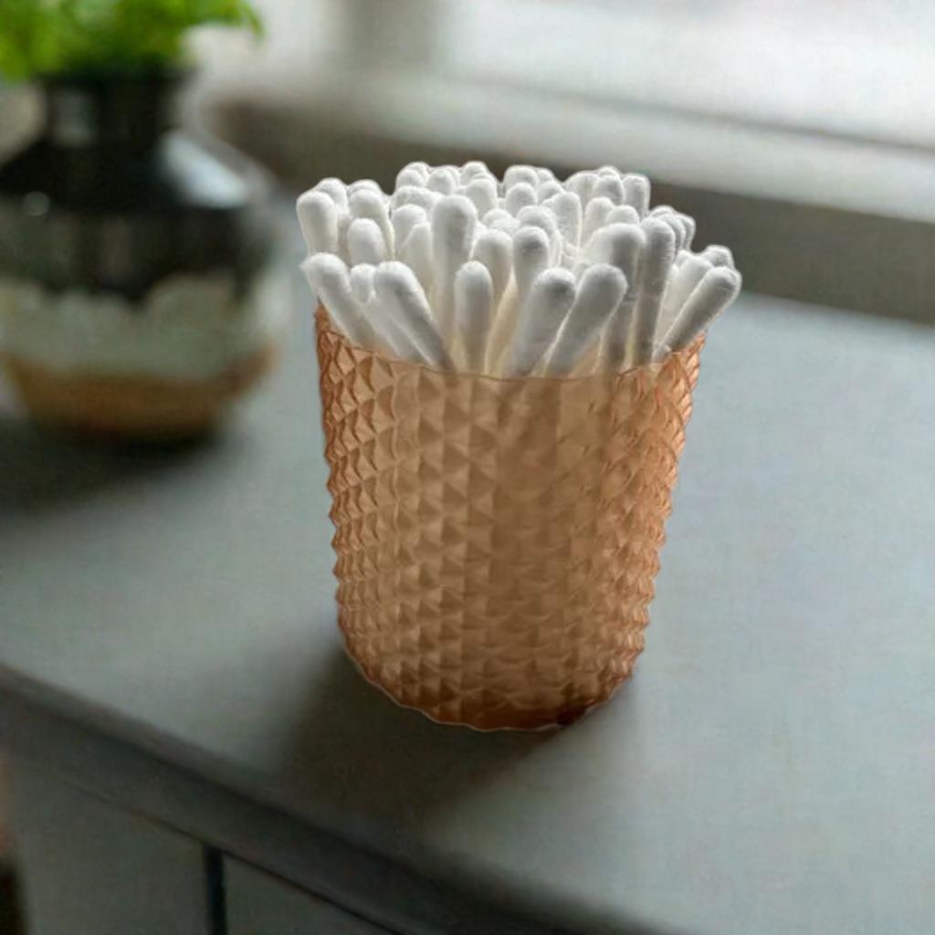 Q-Tip Holder Cup | Cotton Swab Organizer | Bathroom Vanity Storage | Modern Bath Accessory | Decorative Bathroom Container | - BatCountryCraftsUSA