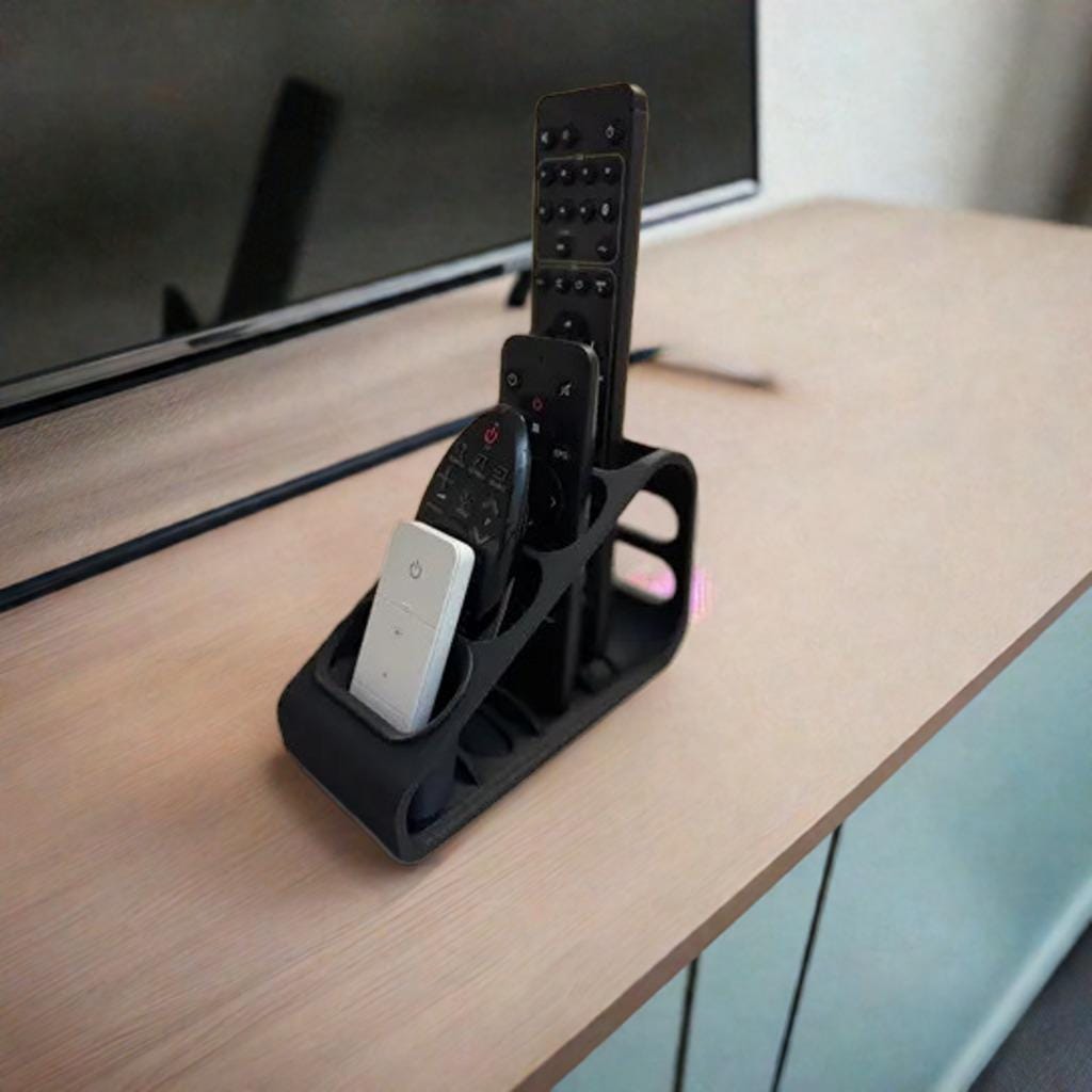 Multi Remote Control Organizer Set | TV Media Caddy with Small Adapter | Entertainment Center Accessory | 2-Size Options - BatCountryCraftsUSA