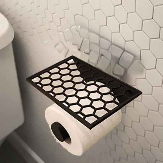 Toilet Paper Holder with Hexagon Shelf