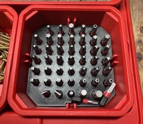 Milwaukee Packout Bit Holder | Low Profile Bit Organizer | Tool Bit Storage | Hex Bit Organizer | Tool Box Accessory | Packout Compatible - BatCountryCraftsUSA