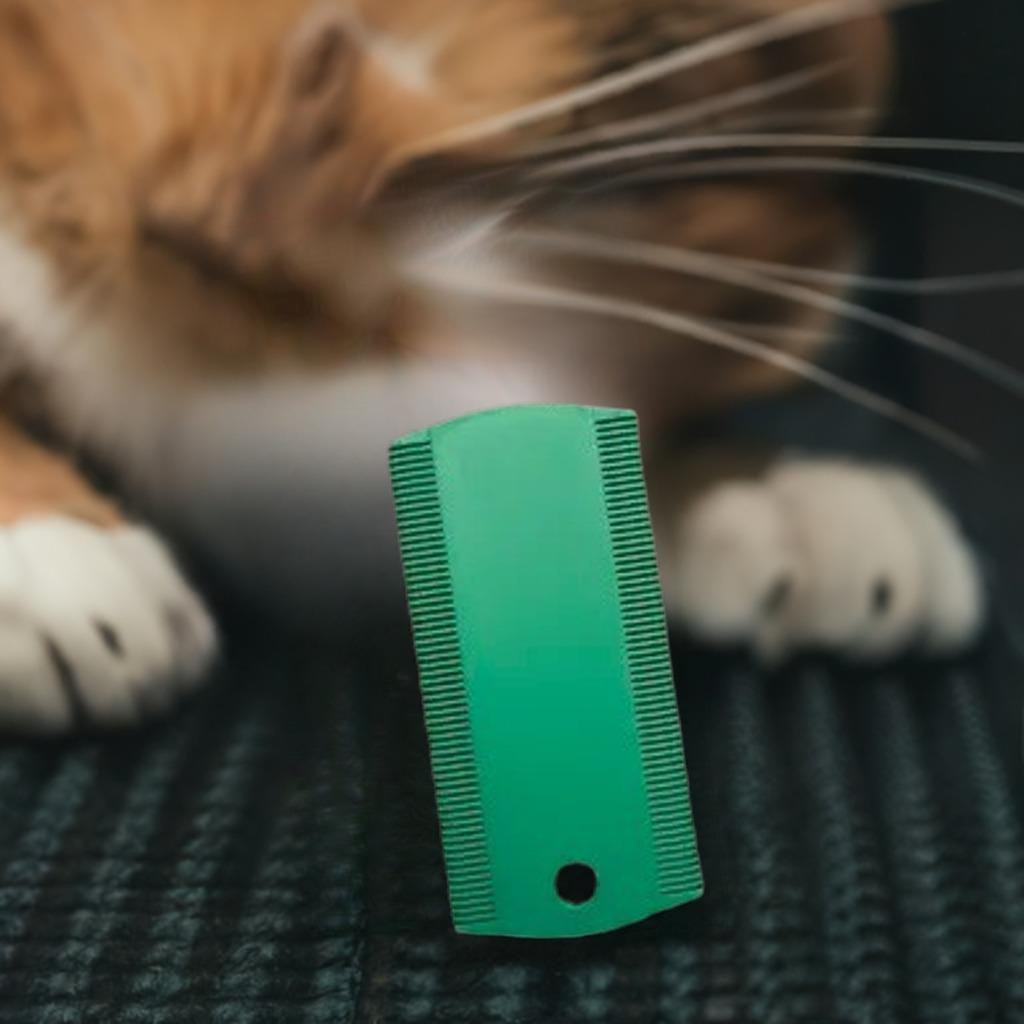 Double Flea Comb for Cats | Pet Grooming Tool | Cat Fur Brush | Flea Removal Comb | Pet Care Accessory | Cat Hair Detangler Deshedding Tool - BatCountryCraftsUSA