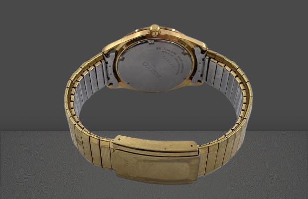 Vintage Seiko Blue Dial Watch | Gold Day Date Timepiece | 42mm Japanese Quartz | Collector's Item | Working Condition - BatCountryCraftsUSA