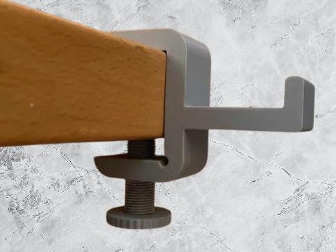 Headphone Side Desk Stand | Under Desk Hook Mount | Gaming Headset Holder | Clamp-On Audio Accessory - BatCountryCraftsUSA