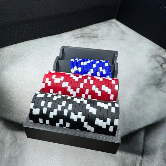 25 Poker Chip Tray Organizer | Casino Chip Storage Rack | Game Night Accessory | Card Table Holder - BatCountryCraftsUSA