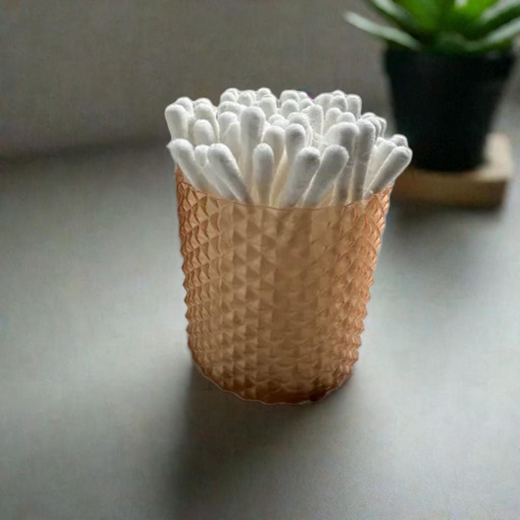 Q-Tip Holder Cup | Cotton Swab Organizer | Bathroom Vanity Storage | Modern Bath Accessory | Decorative Bathroom Container | - BatCountryCraftsUSA