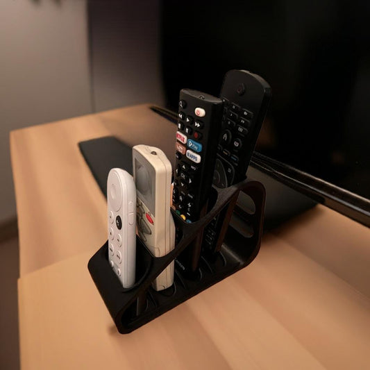 Multi Remote Control Organizer Set | TV Media Caddy with Small Adapter | Entertainment Center Accessory | 2-Size Options - BatCountryCraftsUSA