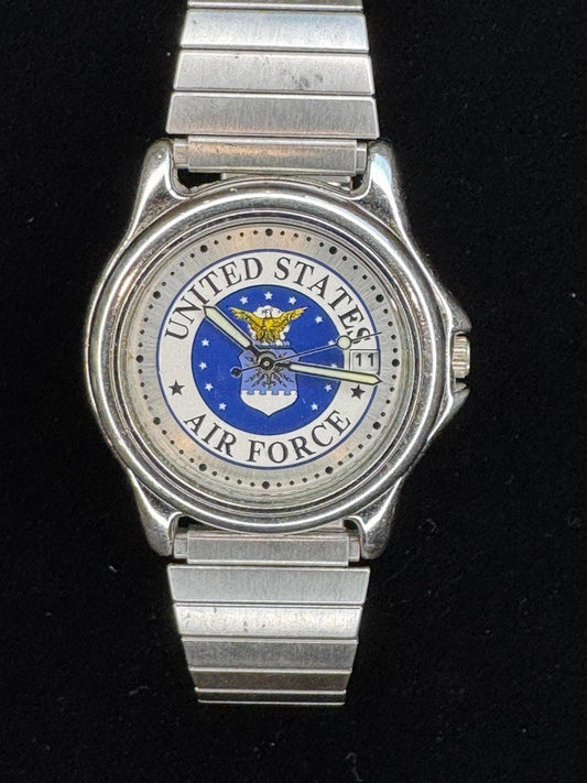 United States Air Force Watch - Stainless Steel | Date Window | Military Collectible | Japan Movement - BatCountryCraftsUSA