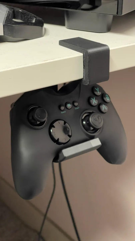 Under Desk Controller Holder | Gaming Headphone Stand | Desk Clip Organizer | Cable Management | Gaming Accessory - BatCountryCraftsUSA