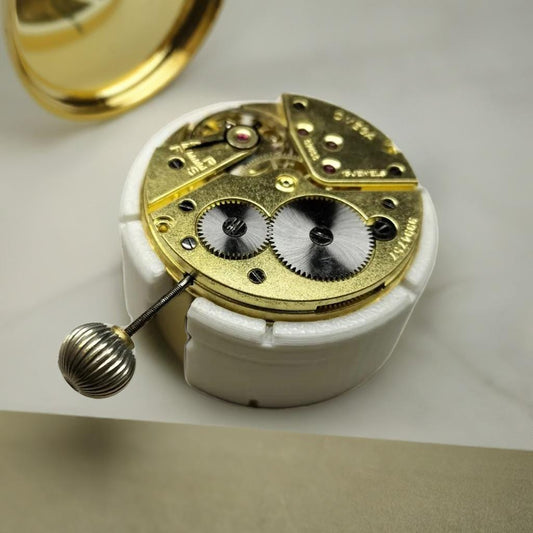 Omega 38.5LT1 160 Pocket Watch Movement Holder | Watchmaker Tool for Ligne 17 Size Repairs | Omega Cal 160 Movement Case Support Stand - BatCountryCraftsUSA